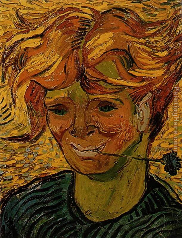 Young Man with a Corflower painting - Vincent van Gogh Young Man with a Corflower art painting